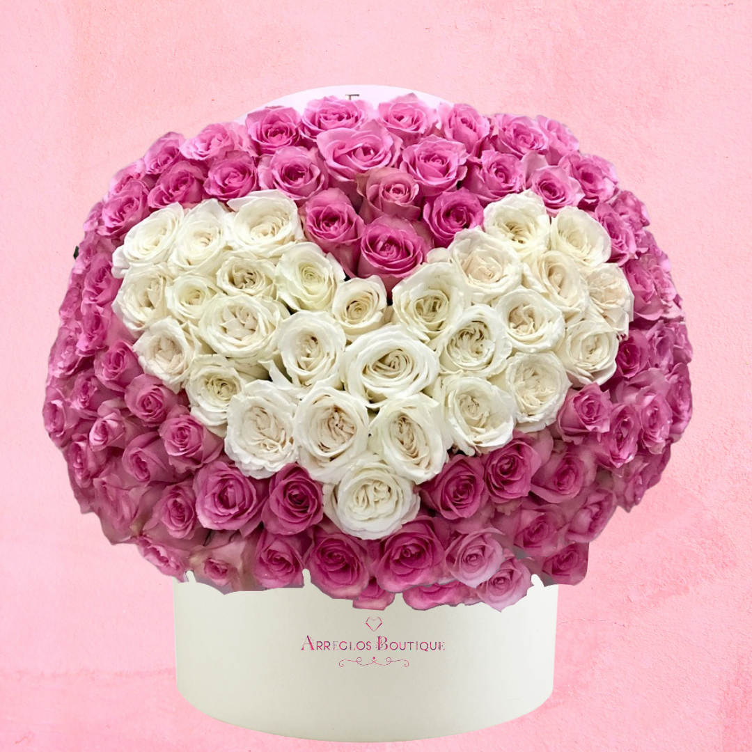 Corazón Blanco 200 rosas – Arreglos Boutique